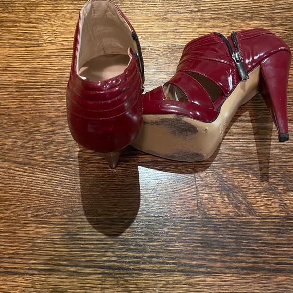 Coye Nokes Red Leather Ankle Booties Size 37 or US 7 - Picture 6 of 7